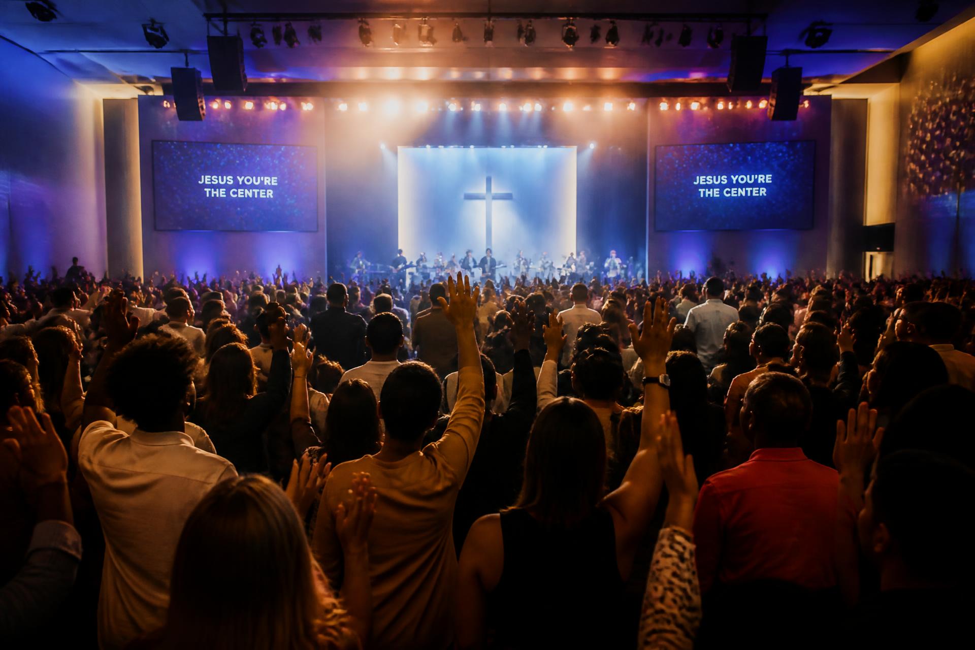 The Nexus Nation congregation in worship